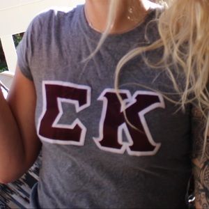 Sigma kappa sorority stitched letter shirt